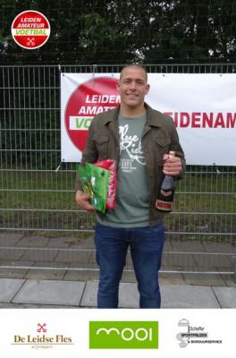 Kenny Blanken werd niet alleen topscorer van het seizoen, maar scoorde ook op het mini-toernooi. en bleek ook nog eens voorzien van de nodige humor..