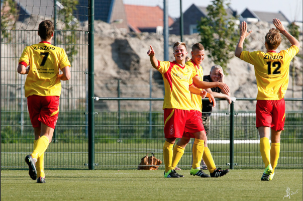 Sander van Duijn kon de lol wel inzien van de 5-0..