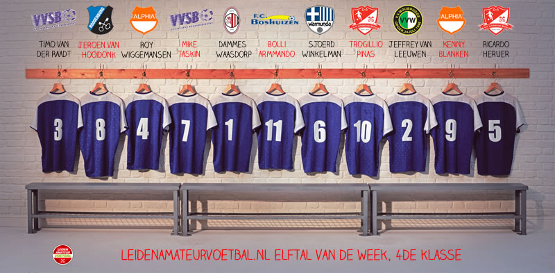 elftal van de week 4de kl week 2
