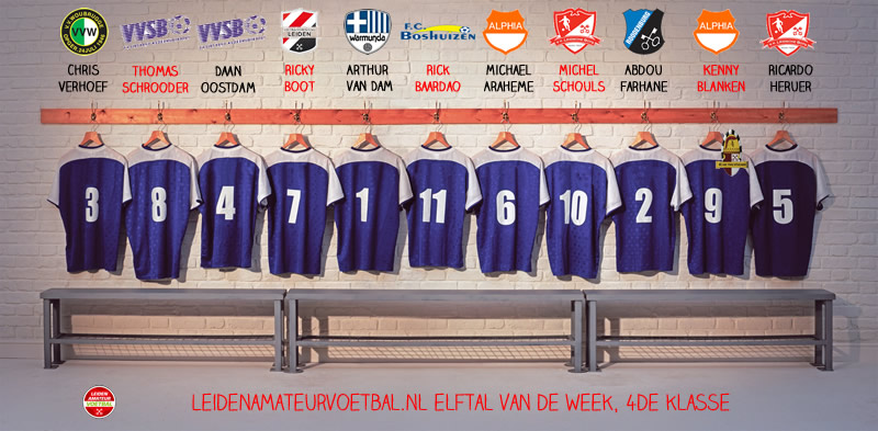 elftal van de week 4de kl week 4