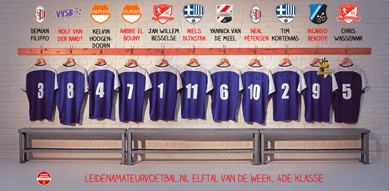 elftal van de week 4de kl week 7