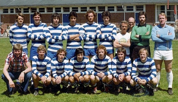 De matadoren van trainer Martin van Vianen (gehurkt, links). Ruud Fortman (staand 5e van rechts).