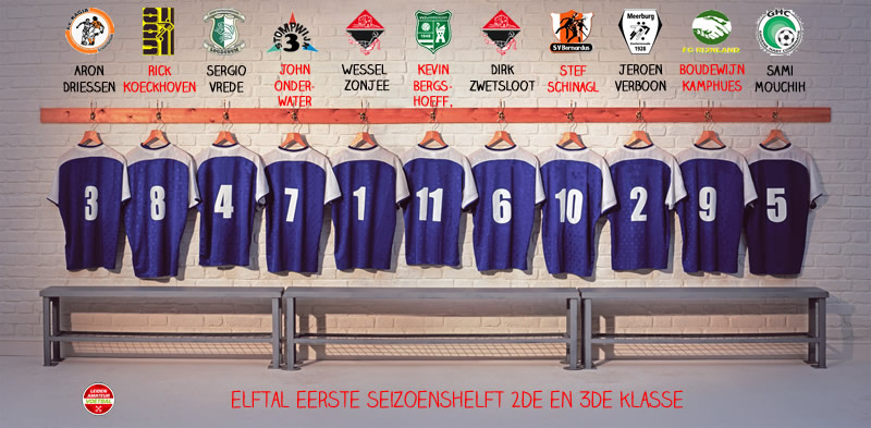 elftal van eerste seizoenshelft 2 en 3 kl