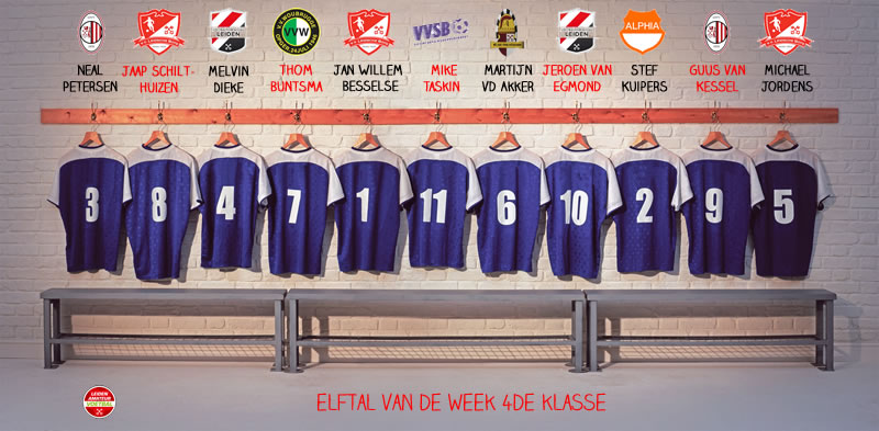 elftal van de week 4de kl 14