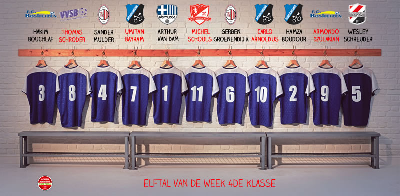 elftal van de week 4de kl 20