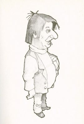 Cartoon gemaakt door de te vroeg overleden wethouder Joop Walenkamp, met de vermelding: Jan Duivesteijn, geboren in 1942 te Leiden. Tandtechnicus. Gemeenteraadslid voor de PvdA van 1972 tot 1979. Directeur Sportstichting sedert 1979. Bij de voortgaande verruwing van de sport zal hij nog plezier hebben van zijn oude vak