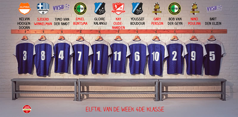 elftal van de week 4de kl 25