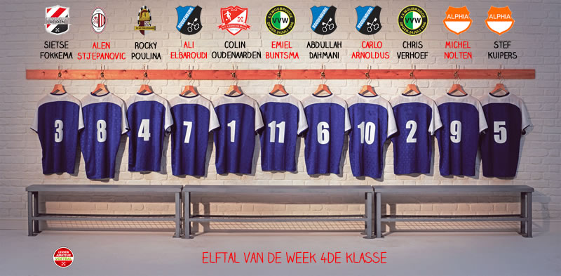 elftal van de week 4de kl 27