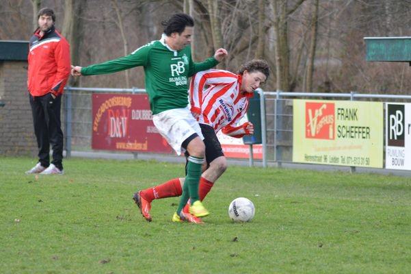 Tobias Schaafstra in het shirt van de kikkers tegen VV Leiden, januari 2015